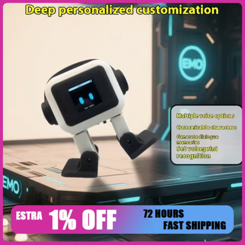 Robot AI EMO điều khiển chính bằng ESP32-S3, màn hình 1.54 inch – Robot tương tác thông minh nhận dạng giọng nói, bạn đồng hành cho trẻ em