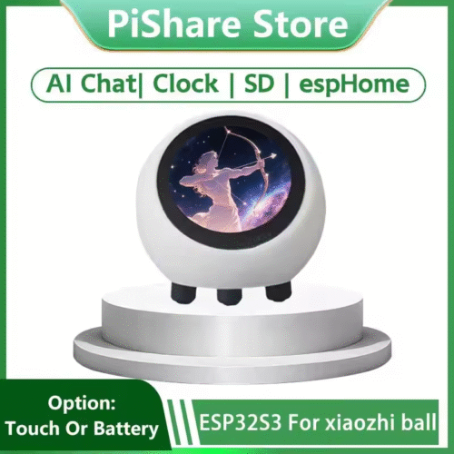 Robot bóng trò chuyện bằng giọng nói AI XiaoZhi tương thích với ESPHome Assistant, sử dụng bo mạch phát triển ESP32-S3 N16R8, màn hình LCD 1.28 inch, hỗ trợ kết nối WiFi, hiển thị đồng hồ thông minh, tích hợp mô hình AI DeepSeek