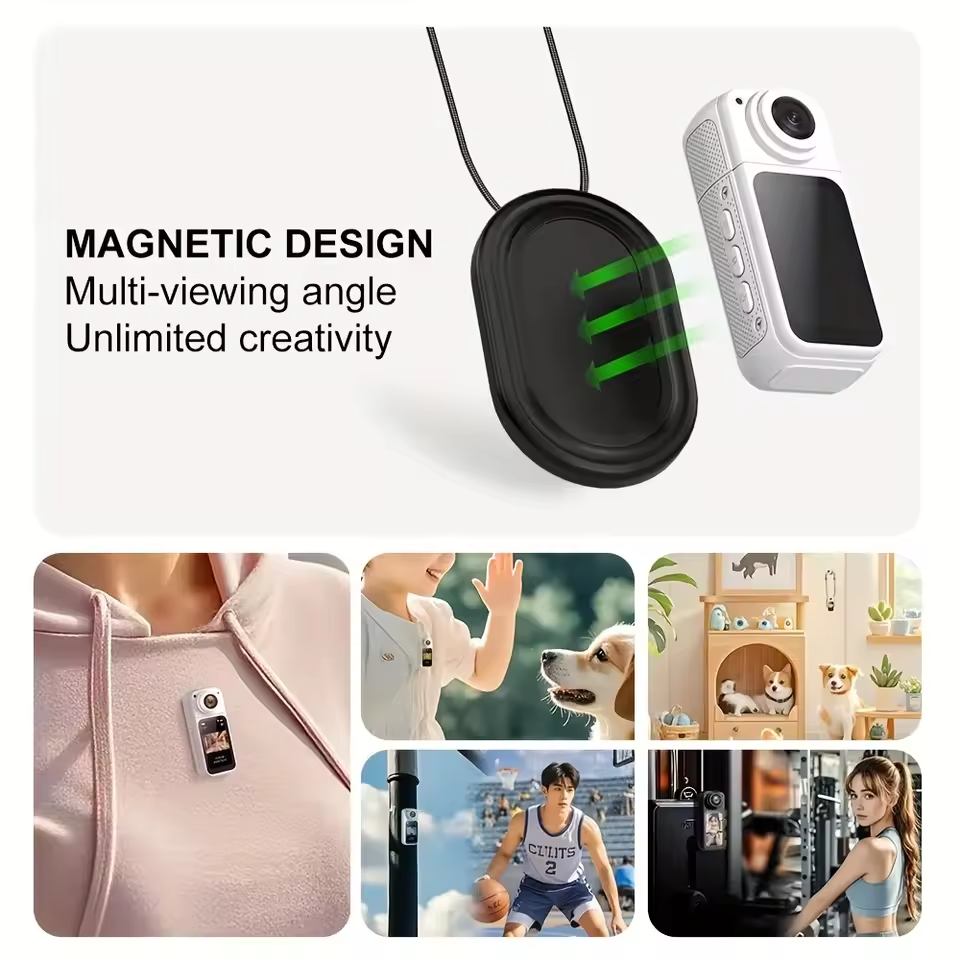 Máy quay hành động Xiaomi S70 Mini độ phân giải 2.7K đeo ngón tay, siêu nhẹ, quay góc nhìn thứ nhất (POV), kèm đai lưng nam châm, màn hình IPS 1.47 inch, dùng cho xe đạp, vlog và quay cho thú cưng. - Ảnh 2